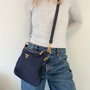 PRADA navy crossbody